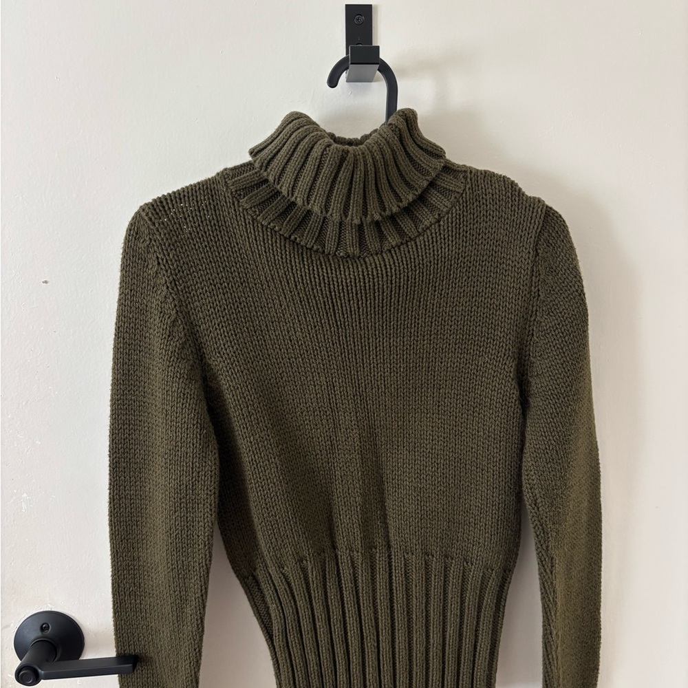 Olive Green Turtleneck Sweater